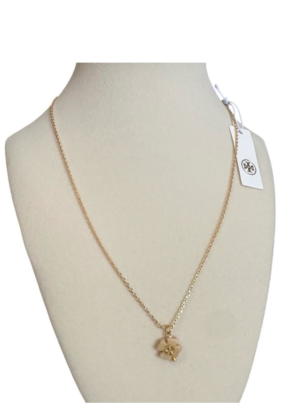 Tory Burch Gold Flower Charm Pendant Necklace